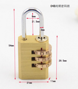 Resettable Combination Padlock Numeric 3 Digit